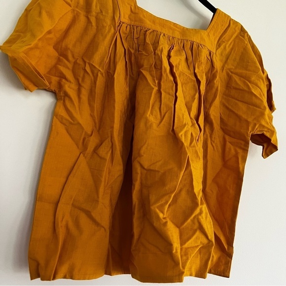 Frye X Anthropologie Marin Mustard Yellow top Size XXS NWT - Picture 8 of 8